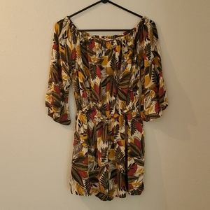 Mango Brand Floral Bell Sleeved Romper